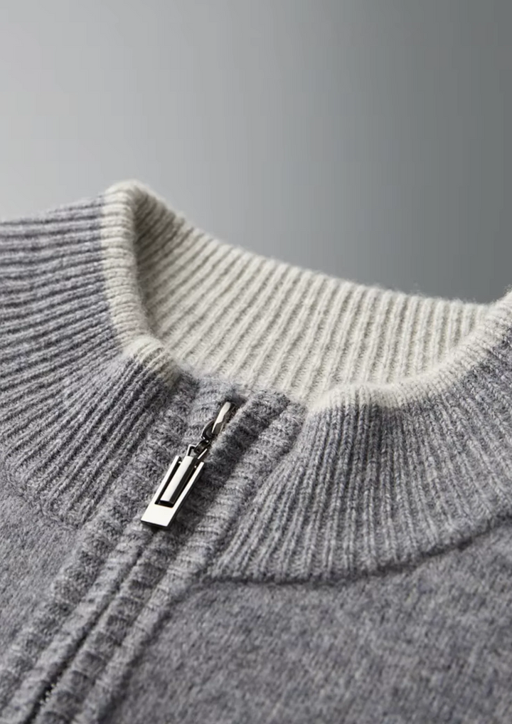 Pure Merino Wool Full-Zip Cardigan