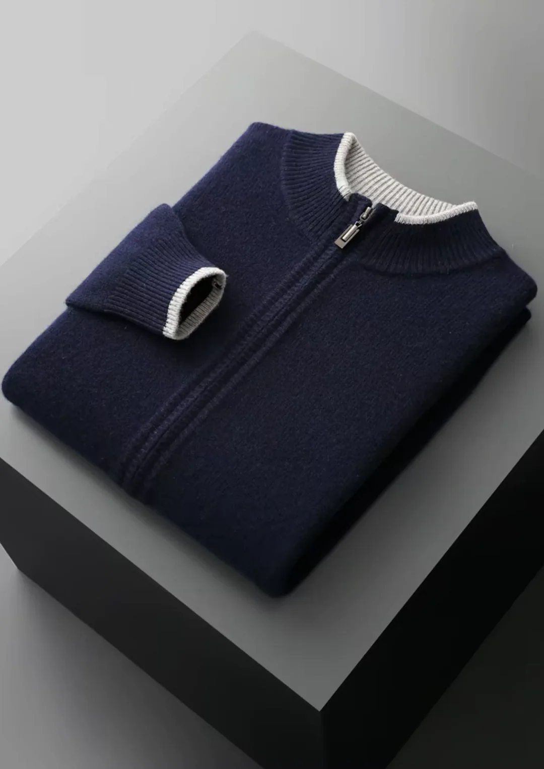 Pure Merino Wool Full-Zip Cardigan