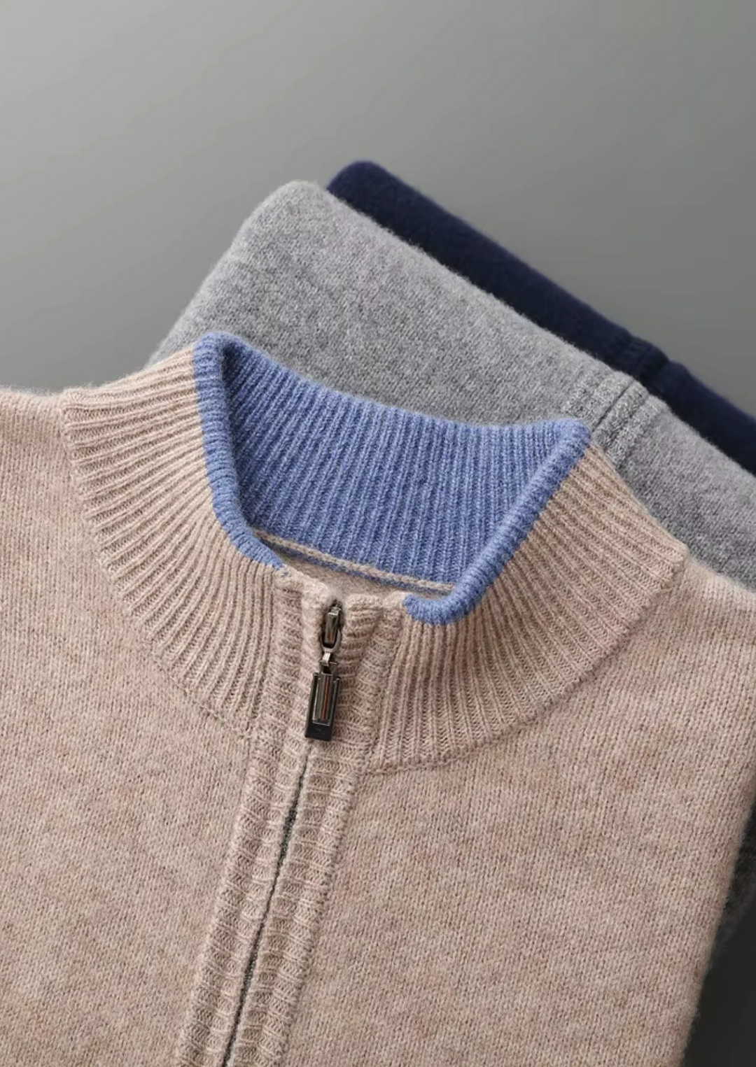 Pure Merino Wool Full-Zip Cardigan