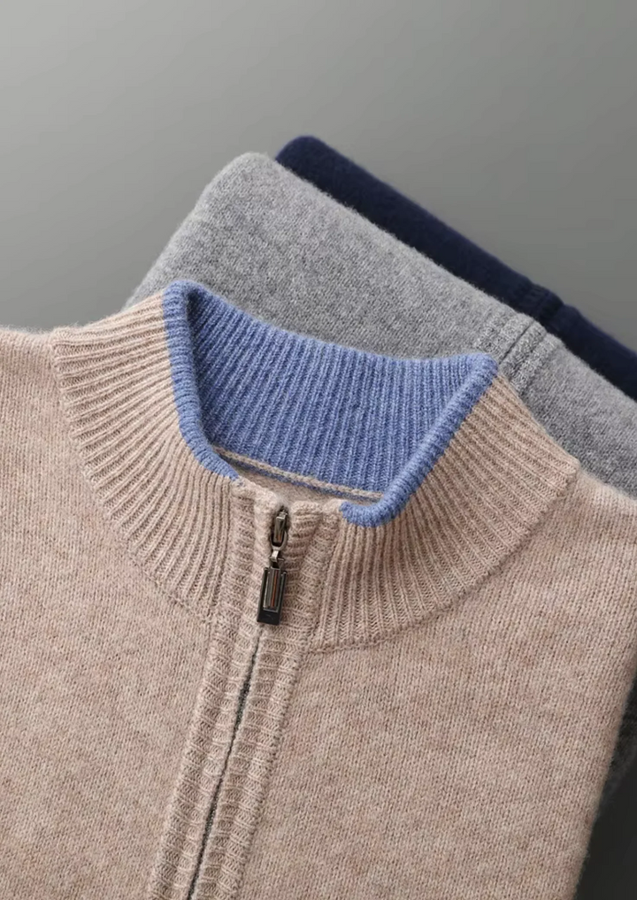 Pure Merino Wool Full-Zip Cardigan
