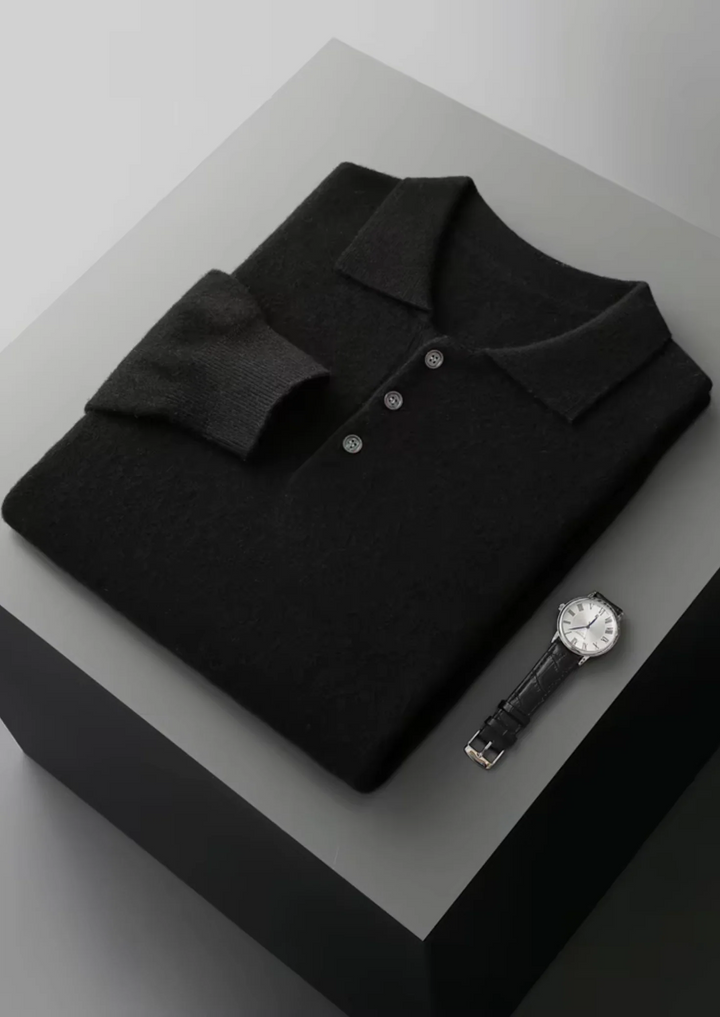 Pure Merino Wool Essential Polo Sweater